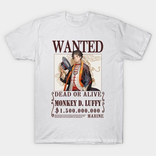 Discover Monkey D Luffy Wanted One Piece Anime T-Shirt