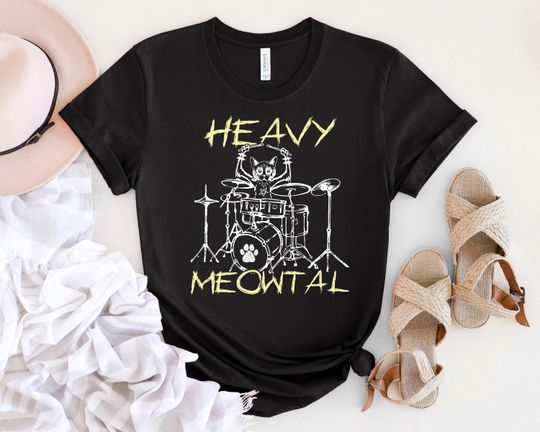 Discover Heavy Meowtal Heavy Metal Music Band Cat Lover Shirts Pet Owner Gifts
