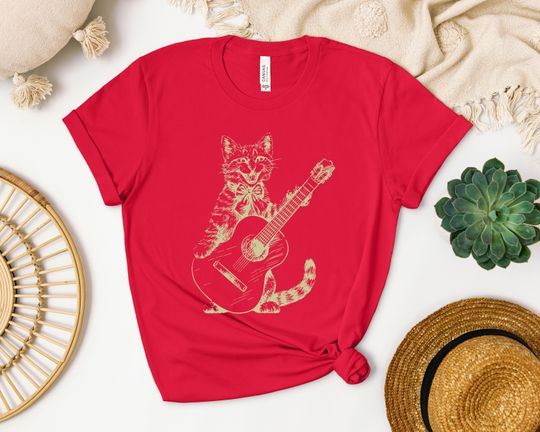 Discover Cat Rock Musician T-Shirt for Women - Perfect Gift