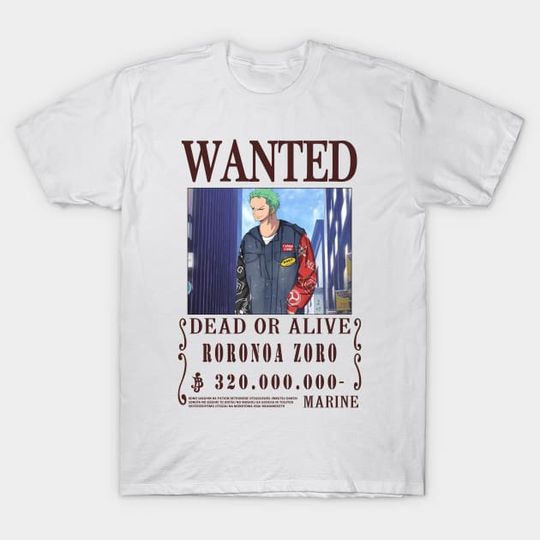 Discover Roronoa Zoro Wanted One Piece Anime T-Shirt