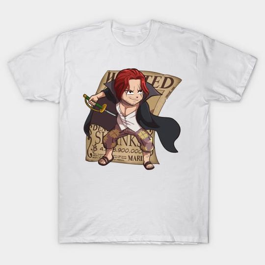 Discover Shanks Wanted One Piece Anime T-Shirt