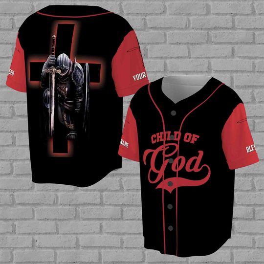 Discover Custom Name Jesus The Warrior The child of God 3D Baseball Jersey