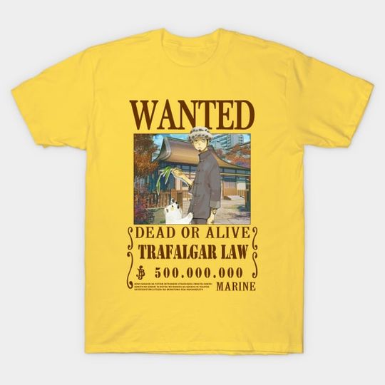 Discover Trafalgar Law Wanted One Piece Anime T-Shirt