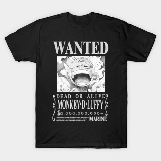 Discover Monkey D Luffy Wanted One Piece Anime T-Shirt