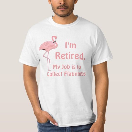 Discover Funny Lawn Flamingo Retirement T-Shirt