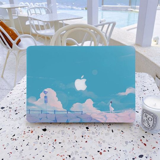 Discover Anime Girl Cartoon Laptop Skins Blue Sky