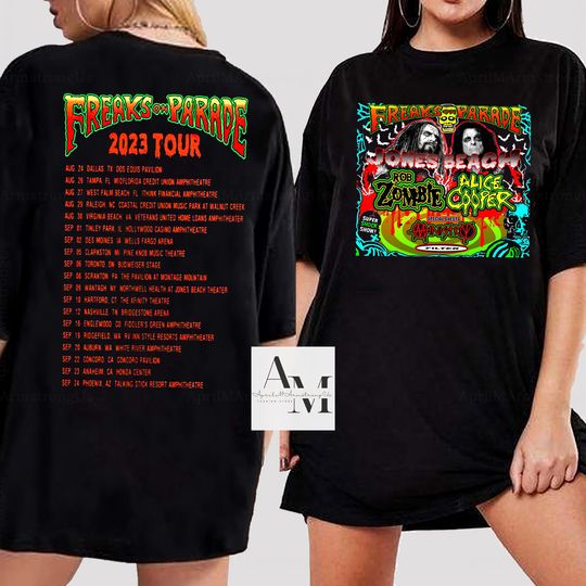 Discover Rob Zombie and Alice Cooper Freaks on Parade Tour Shirt