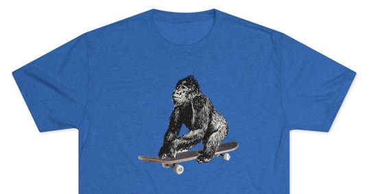 Discover Ape Gorilla Monkey riding a sweet skateboard like a boss Tshirt