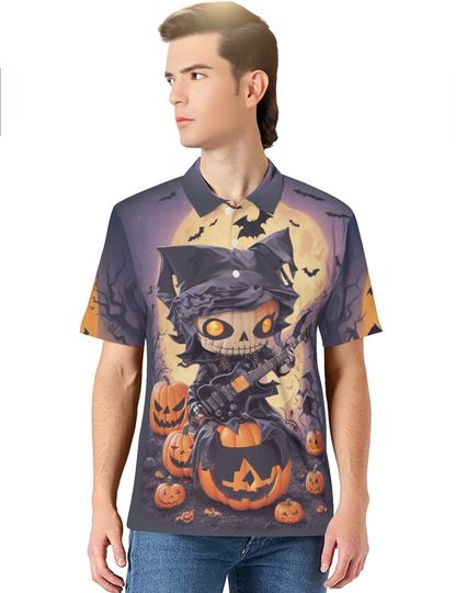 Discover Halloween Guitarist Polo Shirt