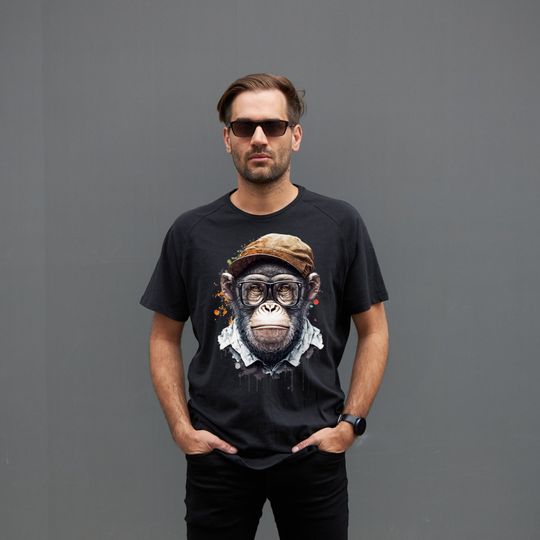 Discover Hipster Ape T-Shirt Unique Design For Animal Lover Monkey Tee