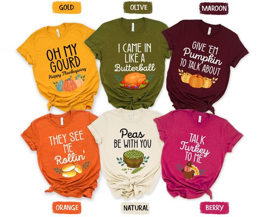 Discover Family Thanksgiving Shirts, Thanksgiving Puns Shirt, Funny Matching Family Shirts, Turkey Day Shirt, Fall Shirt