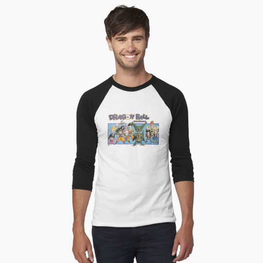 Discover Z Fighters vs The Androids Art Book Drawing Baseball Tee