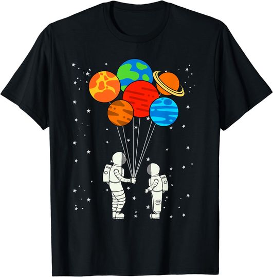 Discover Planet Balloons Astronaut Planets Galaxy Space Outer Astronomy  Shirt