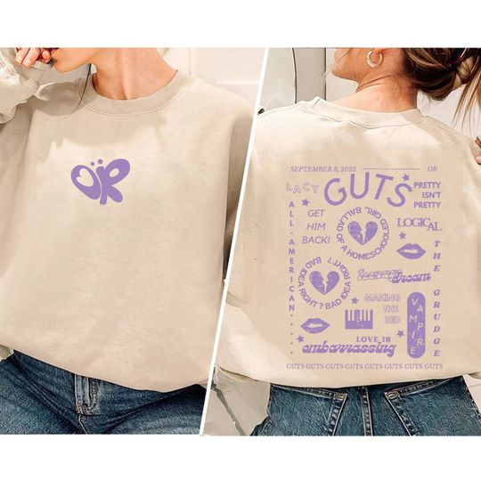 Discover Guts Olivia track list Shirt, Guts aesthetic Sweatshirt