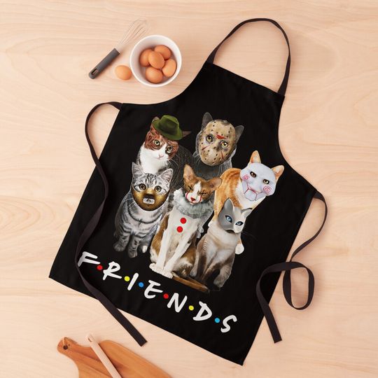 Discover Horror Cat Friends Kitchen Apron