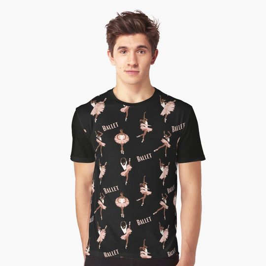 Discover Black ballet dancer pattern Graphic T-Shirt
