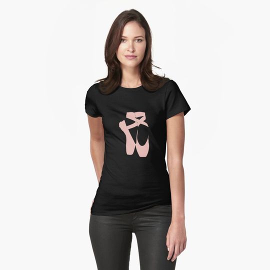 Discover Pretty Ballerina Dancing Shoes  Fitted T-Shirt