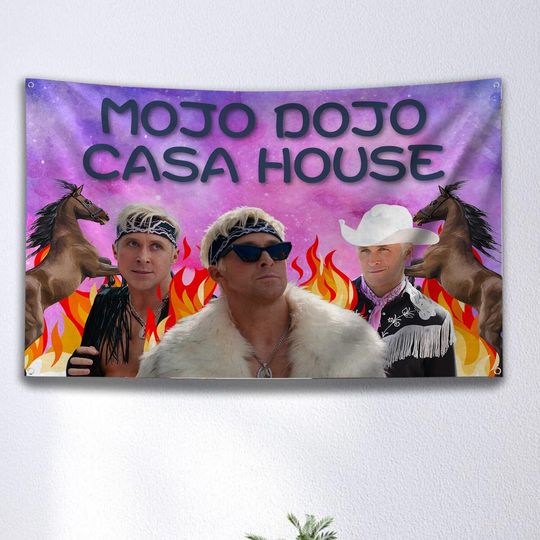 Discover Mojo Dojo Casa House Barbie Tapestry, Funny Party Tapestry Meme Barbie Ken
