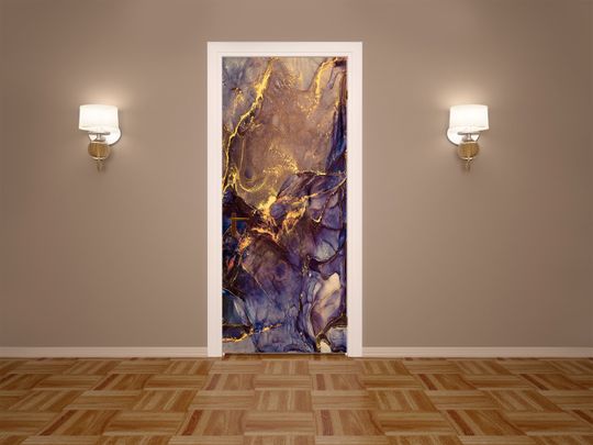 Discover Purple Gold Pattern Self-adhesive Door Stickers