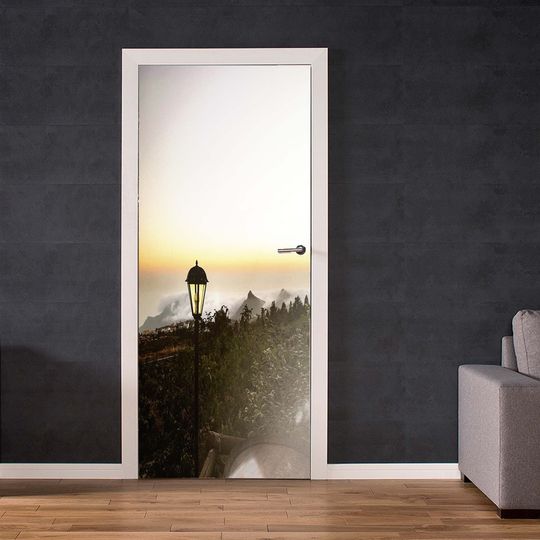Discover Sunset Lantern Self-adhesive Door Stickers