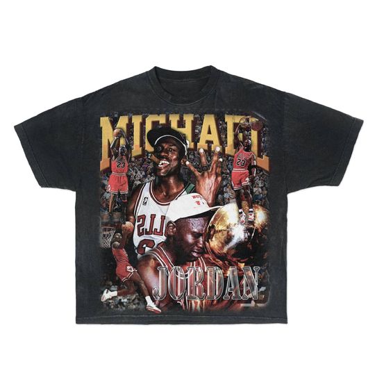 Discover Vintage 90s Basketball Bootleg Style T-Shirt | Michael Jordan Graphic Tee