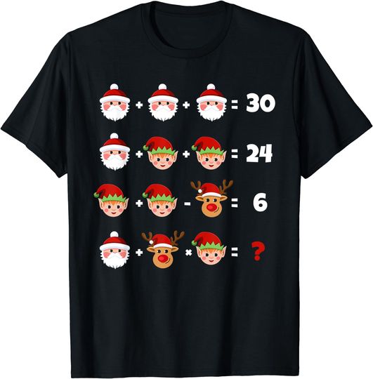 Discover Funny Math Teacher Merry Christmas Order of Operations Quiz T-Shirt