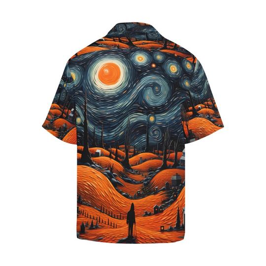 Discover Haiiawan Shirt Haunted Paradise Halloween Van Gogh Style Hawaiian | Halloween Floral Dress