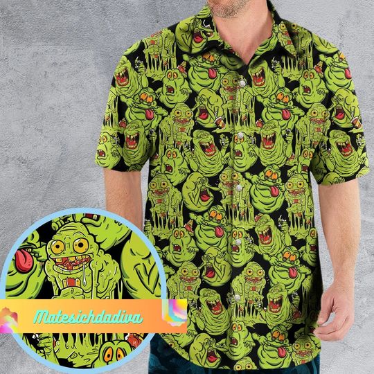 Discover Slimer Button Up Shirt, Slimer Ghostbusters Hawaiian Shirt