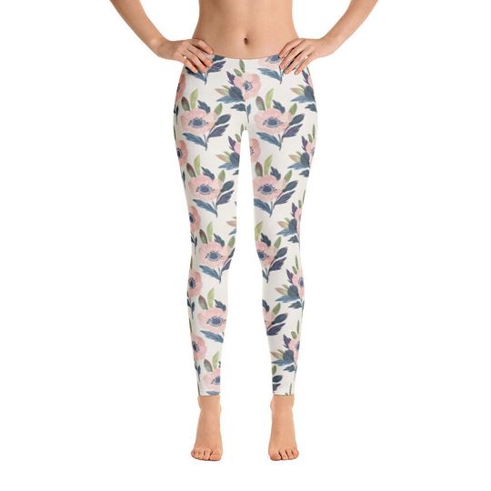 Discover Flora Leggings, Pink & White