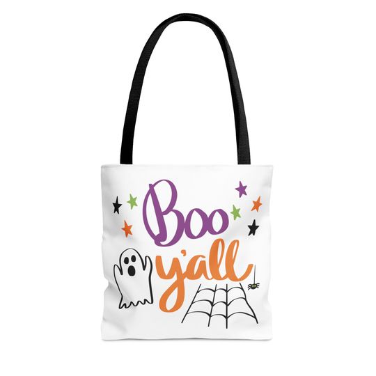 Discover Halloween Tote Bag, Boo Y'all, Funny Cute Halloween Tote Bag (AOP)