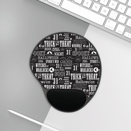 Discover Spooky Halloween Mouse Pad With Wrist Rest