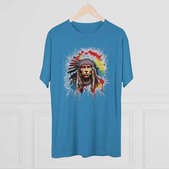 Discover Native Chief Graphic Unisex Tri-Blend Crew Tee - Art