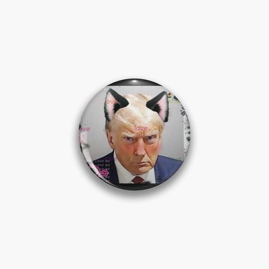 Discover Cat girl Trump Mugshot Pin