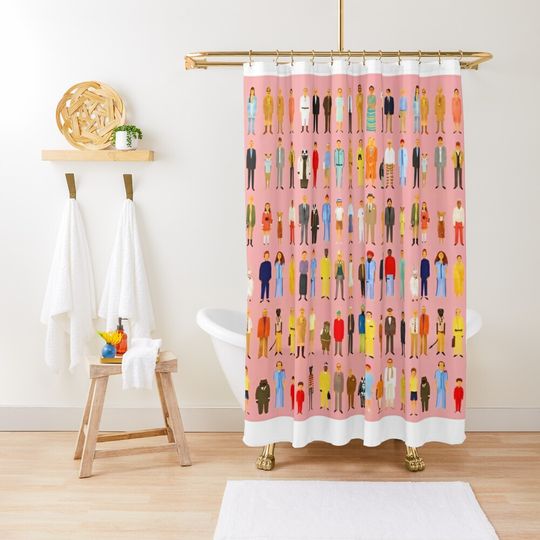 Discover Wes Anderson Movie Characters Shower Curtain