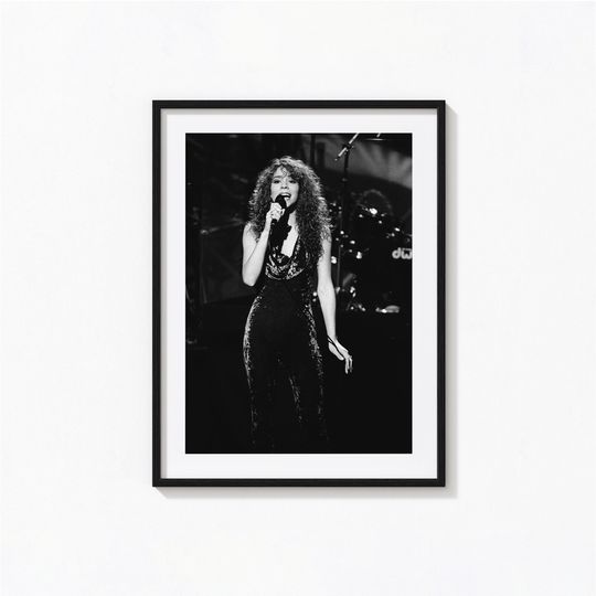 Discover Mariah Carey Beautiful Singer B&W Poster