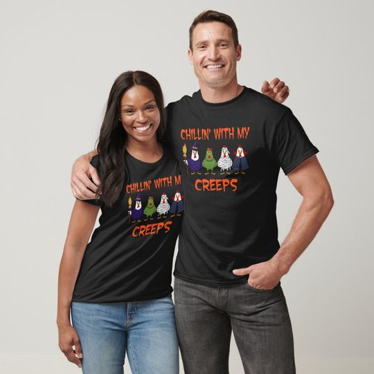 Discover Chillin' With My Creeps Chicken Halloween T-Shirt