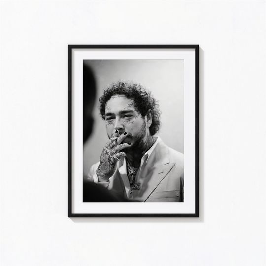 Discover Post Malone Black and White Poster