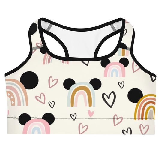 Discover Rainbow Ear Sports Bra Magical Activewear Princess Marathon