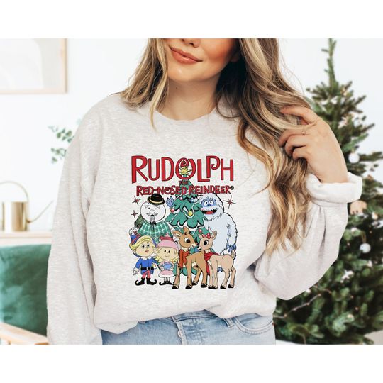 Discover Rudolph The Red Nosed Reindeer Christmas Sweatshirt, Rudolph Xmas Sweatshirt, Vintage Christmas Movie Sweatshirt