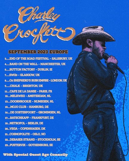 Discover Poster Charley Crockett september 2023 europe tour Poster