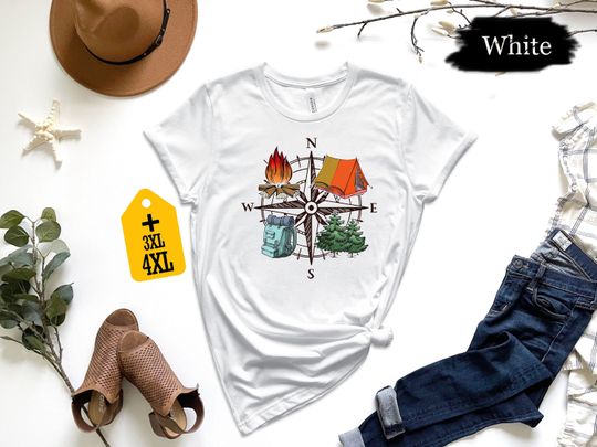 Discover Camping Compass Shirt, Adventure Shirt, Hiking Shirt, Adventure Lover Outfit