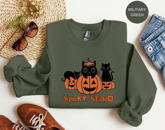Discover Cute Cat Owner Halloween Sweatshirt