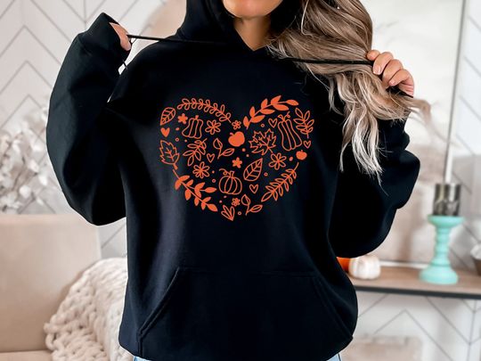 Discover Halloween Cottagecore Sweatshirt,  Cute  Halloween Shirt, Vintage Thanksgiving Shirt ,Pumpkin Gift Hoodie, Fall Gift Tee,Best Heart Fall Tee