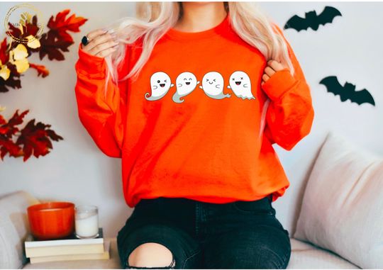 Discover Cute Ghost Halloween Sweatshirt
