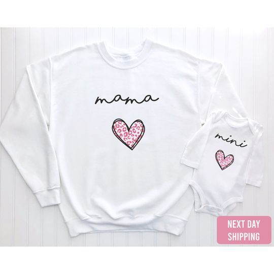 Discover Matching Mama and Mini Sweatshirt and Onesie Set