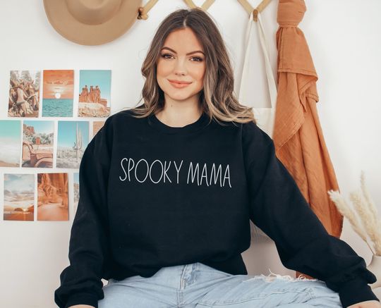 Discover Spooky Mama Sweatshirt, Halloween Shirt for Moms, Mommy and Me Matching, Trick or Treating Sweatshirt, Goth Mom, Emo Mom, Witch Mom Sweater
