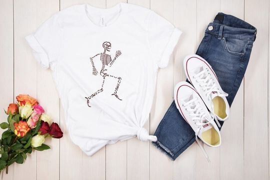 Discover Orthopedic Shirt, Radiology Shirt, Skeleton Running T-shirt, Funny Skeleton Shirt, Running T shirt, Spooky Halloween Gift, Shirt Women Men