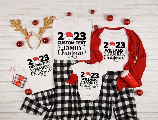 Discover 2023 Custom Family Christmas Shirt,Family Matching Christmas Tshirt