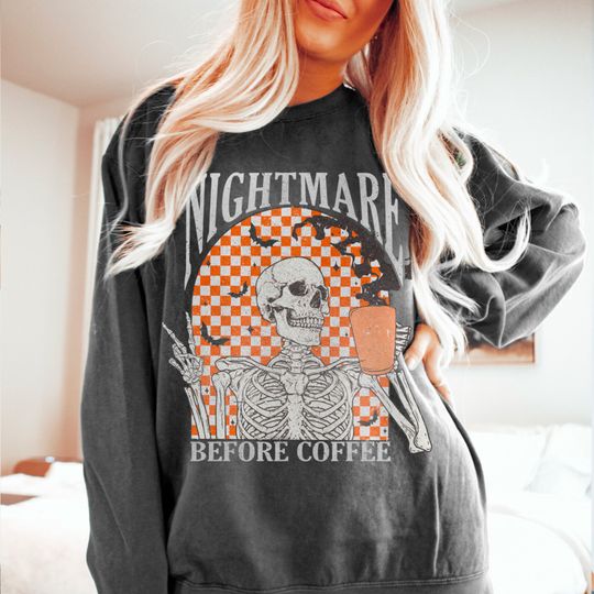 Discover ,Halloween Sweatshirt,Skeleton Sweatshirt,Witch Tshirt,Coffee Skeleton Shirt,Skeleton Sweatshirt,Halloween Skeleton shirt,