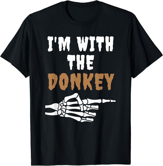 Discover Halloween Shirt Funny Classic I'm With the Donkey T-Shirt